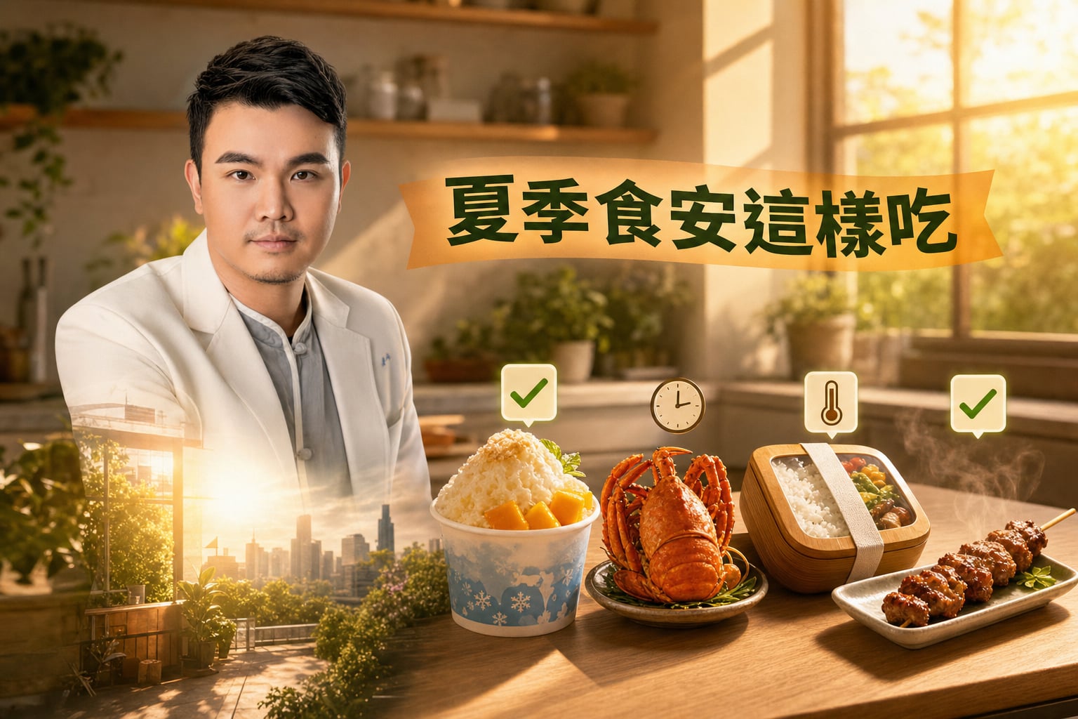 段落插圖：段落4：夏季食安實戰：冰品、海鮮、便當與烤肉怎麼吃