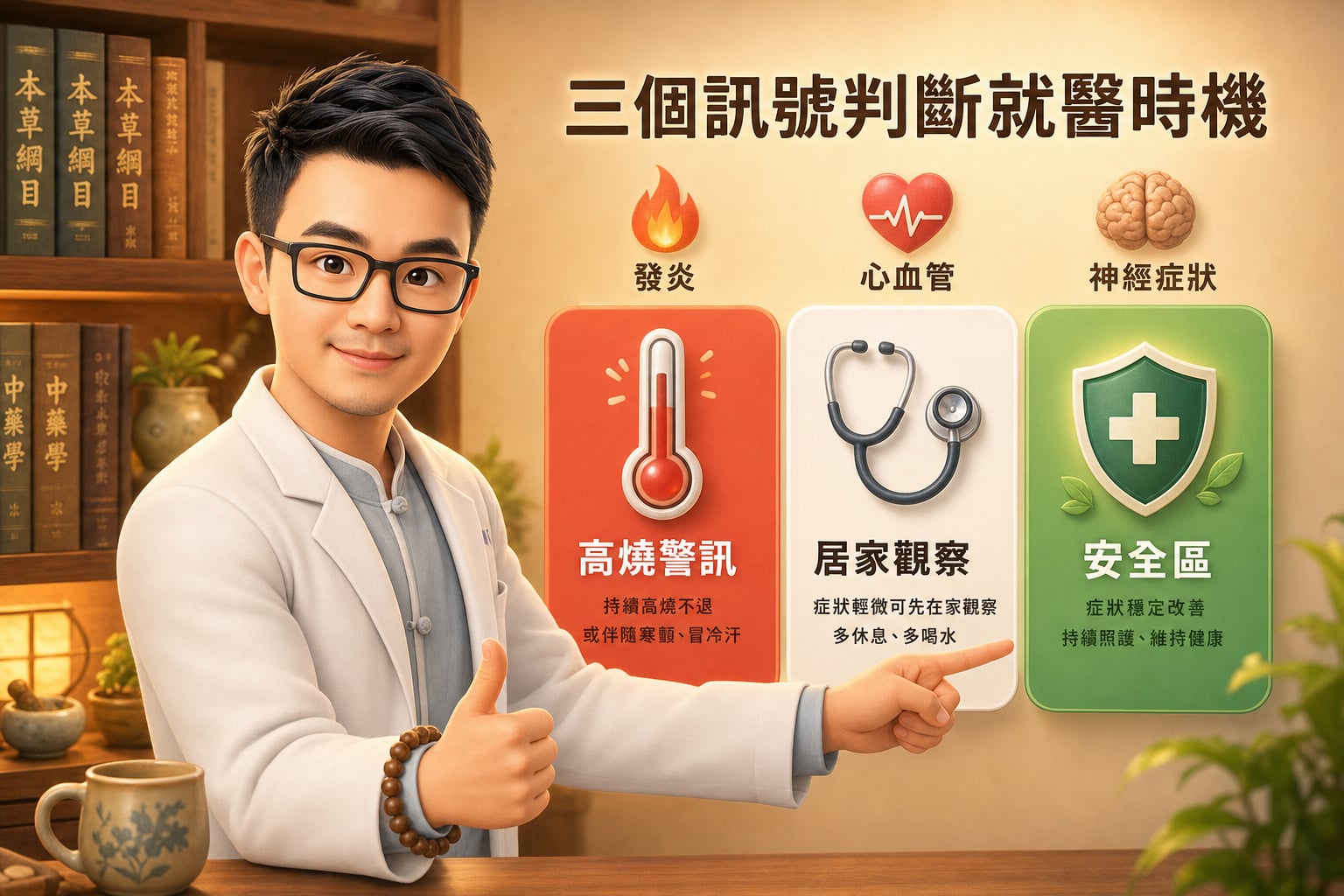 段落插圖:段落3:退燒還是就醫?三個判斷關鍵
